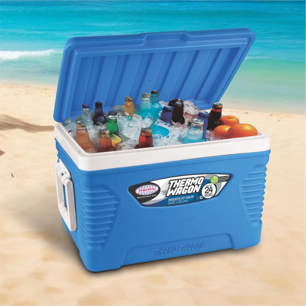 Thermo Wagon Insulated Ice Cooler 32Ltr blue Thermo Wagon Insulated Ice Cooler 32Ltr blue